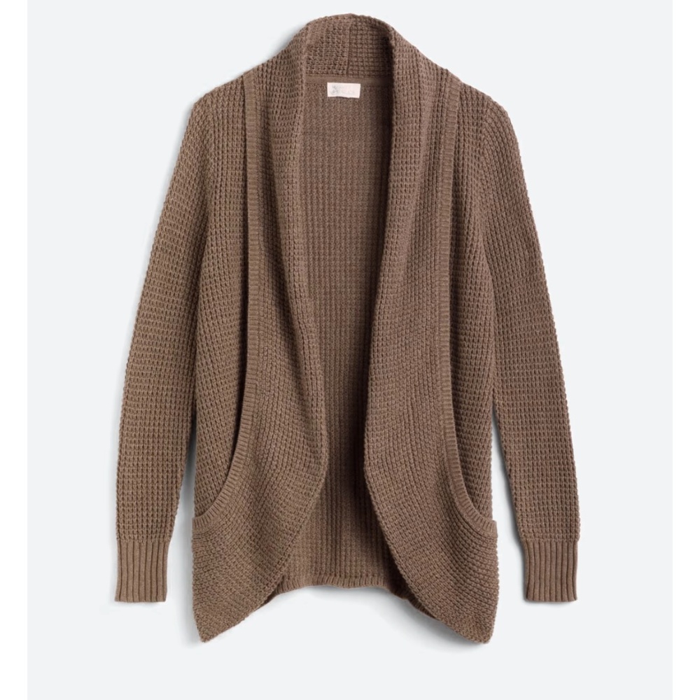 Market & Spruce Tabatha Waffle Knit Cozy Cocoon Cardigan Brown Size M